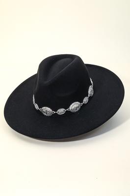 Oval Coin Chain Fedora Hat