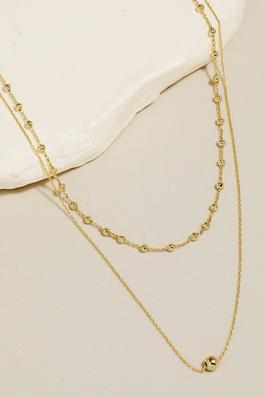 Dainty Chain Ball Bead Layered Necklace