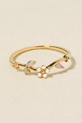 Cz Flower Band Ring