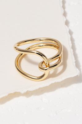Looped Metallic Wire Band Ring