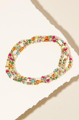 Assorted Beaded Layered Bracelet Set