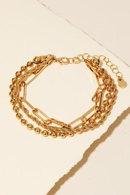 Layered Metallic Chain Bracelet