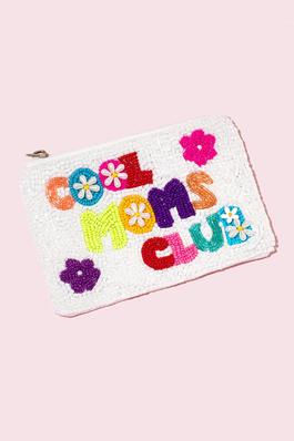 Cool Moms Club Seed Beaded Coin Purse