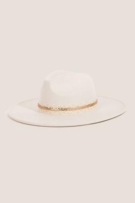 Embroidered Ribbon Fedora Hat