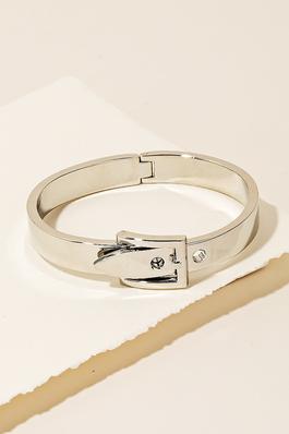 Solid Metallic Belt Hinge Bangle Bracelet