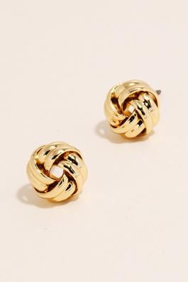 Tight Knotted Hoops Stud Earrings