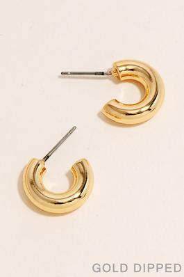 Gold Dipped Mini Tube Hoop Earrings