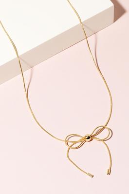 Metallic Cord Knot Charm Necklace