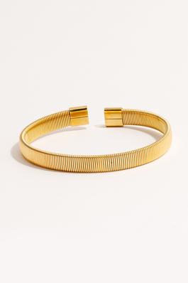 Flat Coiled Metallic Cuff Bracelet