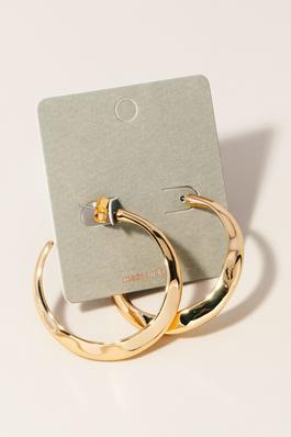 Abstract Warped Metallic Hoop Earrings