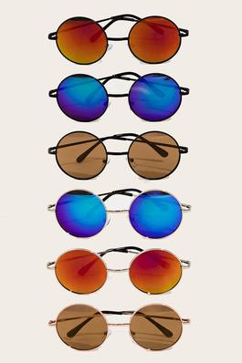 Round Lens Metal Frame Sunglasses