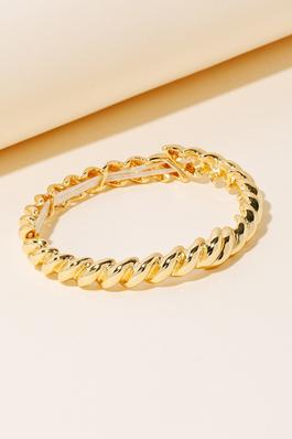 Gold Dipped Coiled Elastic Bangle Bracelet