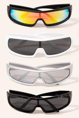 Acetate Wide Shield Sunglasses Set