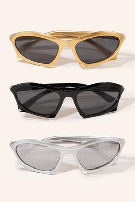 Acetate Wide Oval Sunglasses Set