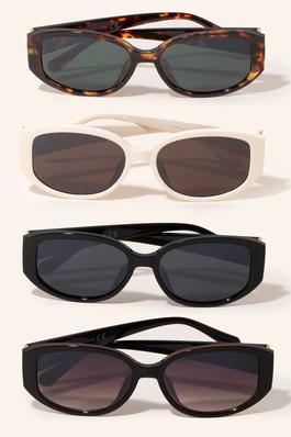 Oval Lens Resin Frame Sunglasses