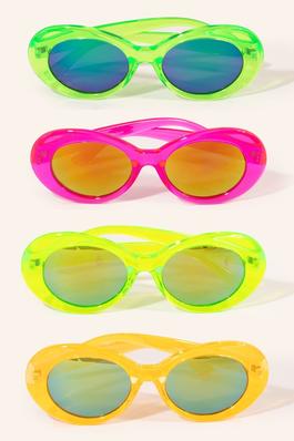 Neon Color Oval Sunglasses Set