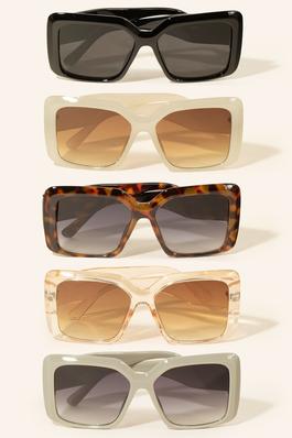 Acetate Square Frame Sunglasses Set