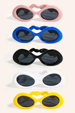 Warped Oval Acetate Sunglasses Set