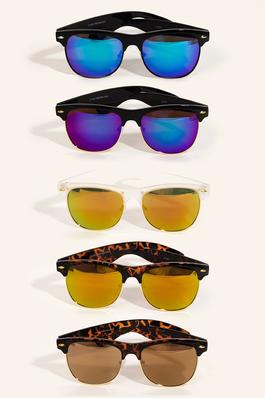 Assorted Half Acetate Rim Sunglasses Set