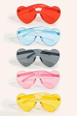 Rimless Heart Sunglasses Set
