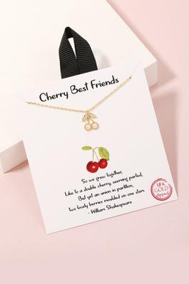 Gold Dipped Cherry Best Friends Necklace