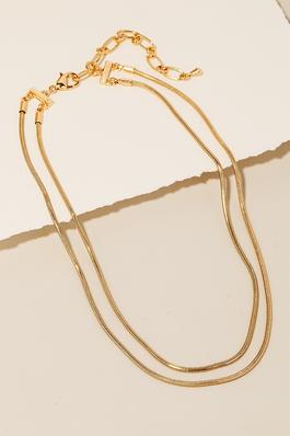 Layered Metallic Rope Chain Necklace