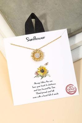 Dainty Sunflower Pendant Necklace