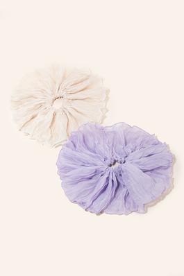 Lavender White Scrunchie Set
