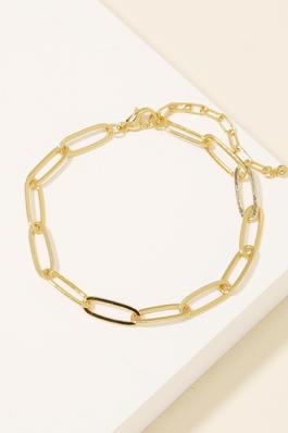 Gold Dipped Dainty Oval Chain Bracelet
