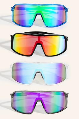 Mirrored Shield Sunglasses Set