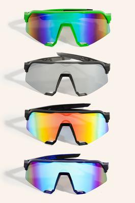 Mirrored Fashion Shield Sunglasses Set