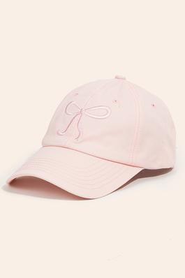 Ribbon Bow Embroidered Cap