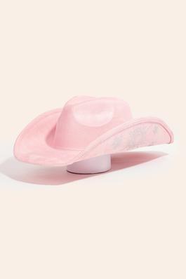 Rhinestone Moon And Star Embroidered Cowboy Hat