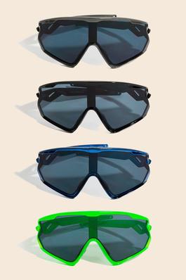 Acetate Frame Oversized Shield Sunglasses Set