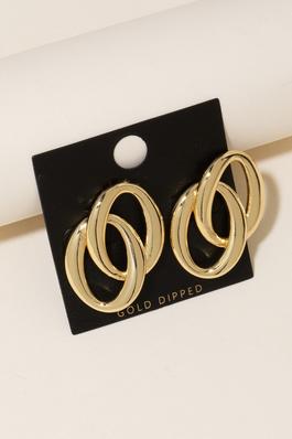 Gold Dipped Oval Link Earrings
