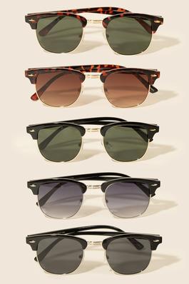 Square Semi Rimless Sunglasses