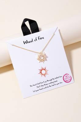 Gold Dipped Cz Sunshine Pendant Chain Necklace