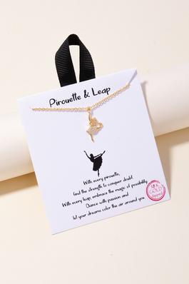 Gold Dipped Cz Ballerina Pendant Chain Necklace