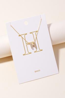 Pave Letter H Pendant Chain Necklace