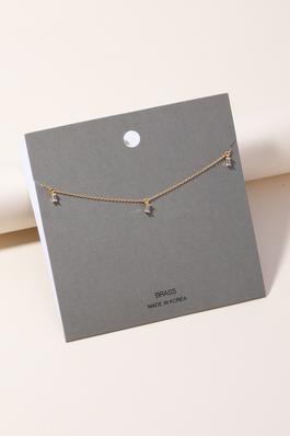 Mini Rhinestone Baguette Gem Charms Chain Necklace