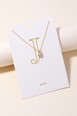 Pave Letter J Pendant Chain Necklace