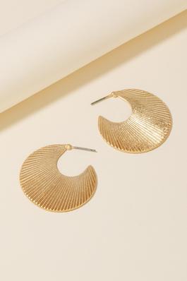 Textured Flat Metallic Disc Hoop Earrings