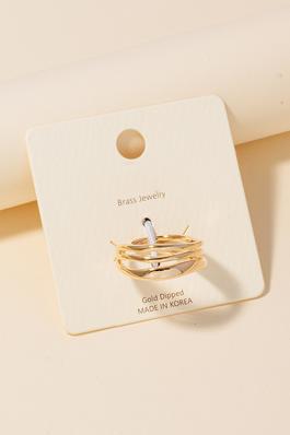 Gold Dipped Layered Open Band Ring