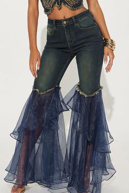 Denim and Tulle Pants