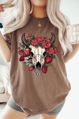 Strawberry Skull Comfort Colors Tee 