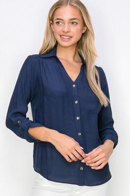Button Down Front Pocket Utility Shirt