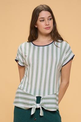 DOLMAN PIPPING TIE FRONT TOP