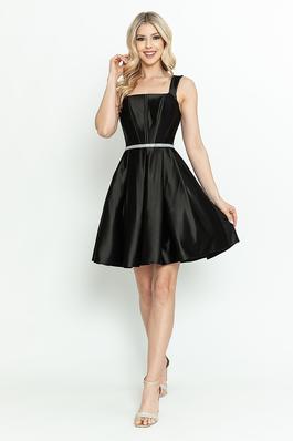 Corset Layered Short Dress with Pockets