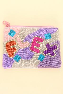 FLEX SEED BEADED EMBROIDERY COIN BAG
