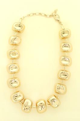 GOLD-TONE CHUNKY NUGGET CHOKER NECKLACE